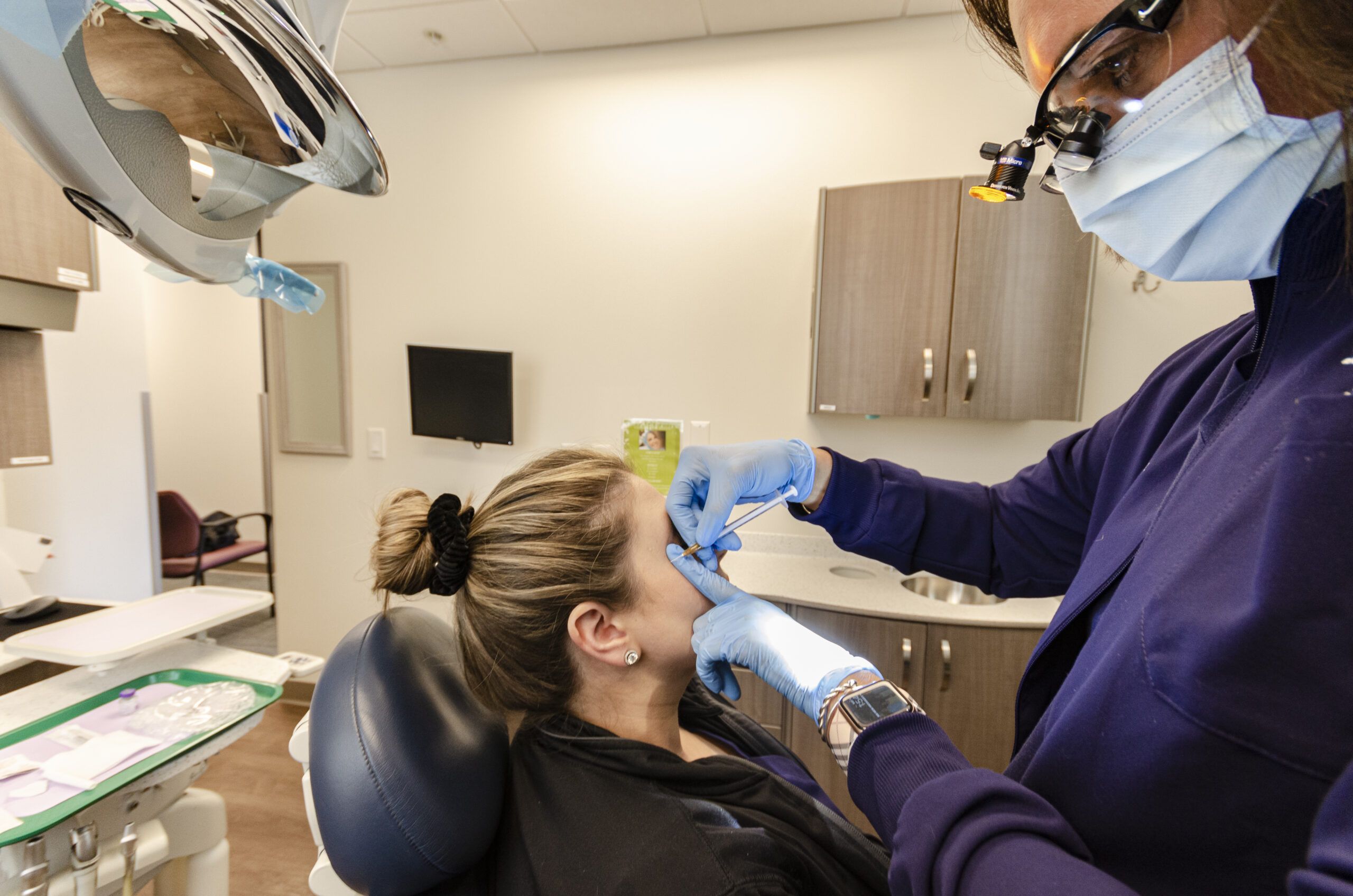 Botox injection treatment on patient at Lindner Dental